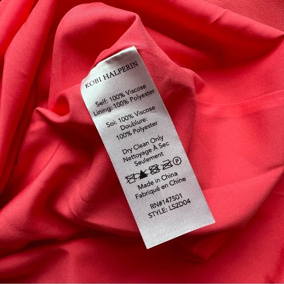 Kobi Halperin Elaine Flamingo Short Flutter Sleeve Wrap Midi Dress Women’s XL - Picture 11 of 14